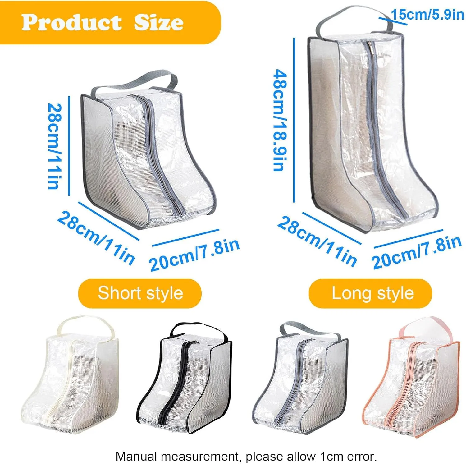 3-Pack Boot Bags for Cowboy Boot Storage,Shoe Bags for Travel,Portable Dust-Proof,Suitable for Short Boots,Gray,Short Style