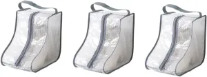 3-Pack Boot Bags for Cowboy Boot Storage,Shoe Bags for Travel,Portable Dust-Proof,Suitable for Short Boots,Gray,Short Style