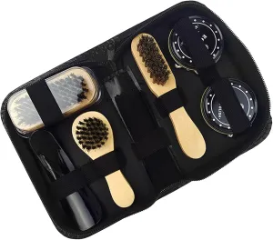 8 PCS Shoe Shine Kit Cleaning Tool with Case ，Shine Cloth & Shoe Horn Kit for Boots Shoes Sneakers