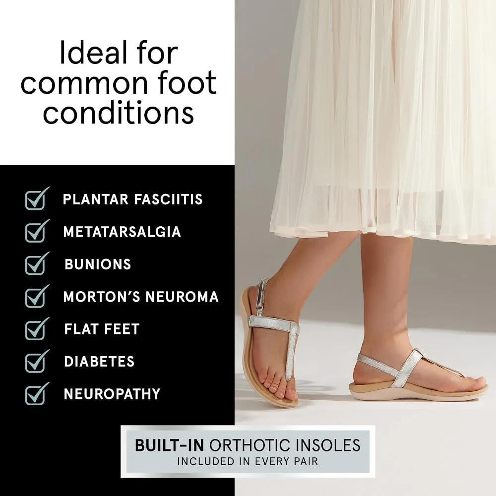 ABEO Oasis T-Strap Sandals For Women | Arch Support Sandals | Built-In Orthotic Insole | Plantar Fasciitis Pain Relief