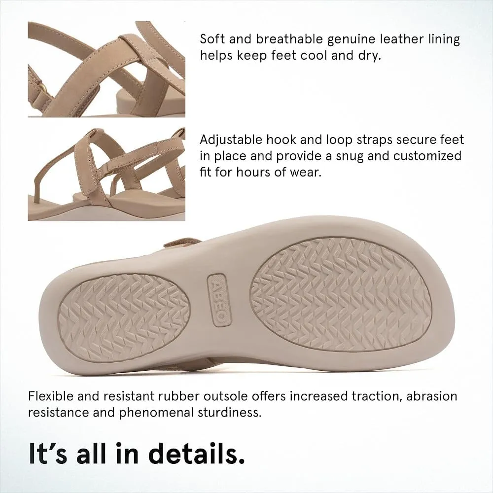 ABEO Oasis T-Strap Sandals For Women | Arch Support Sandals | Built-In Orthotic Insole | Plantar Fasciitis Pain Relief