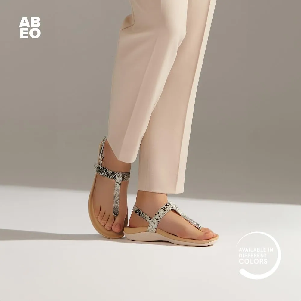 ABEO Oasis T-Strap Sandals For Women | Arch Support Sandals | Built-In Orthotic Insole | Plantar Fasciitis Pain Relief