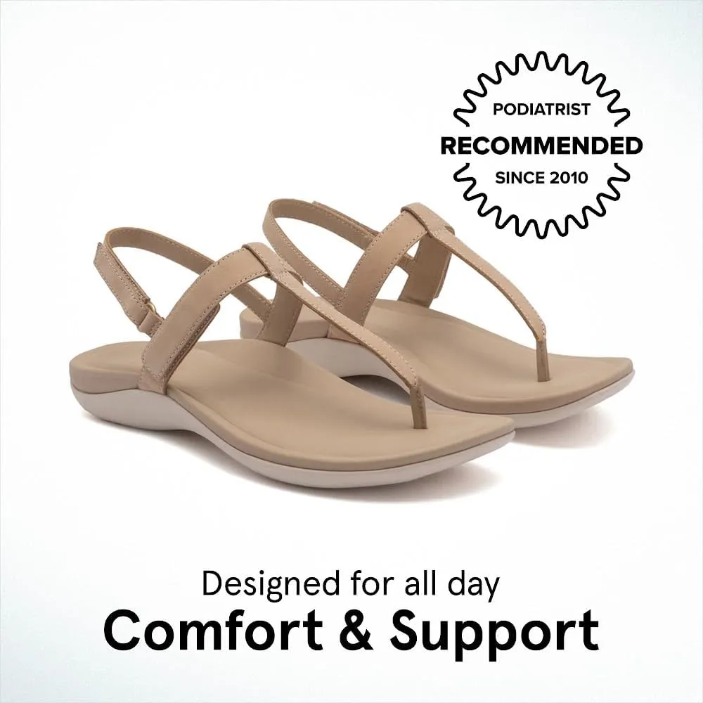 ABEO Oasis T-Strap Sandals For Women | Arch Support Sandals | Built-In Orthotic Insole | Plantar Fasciitis Pain Relief