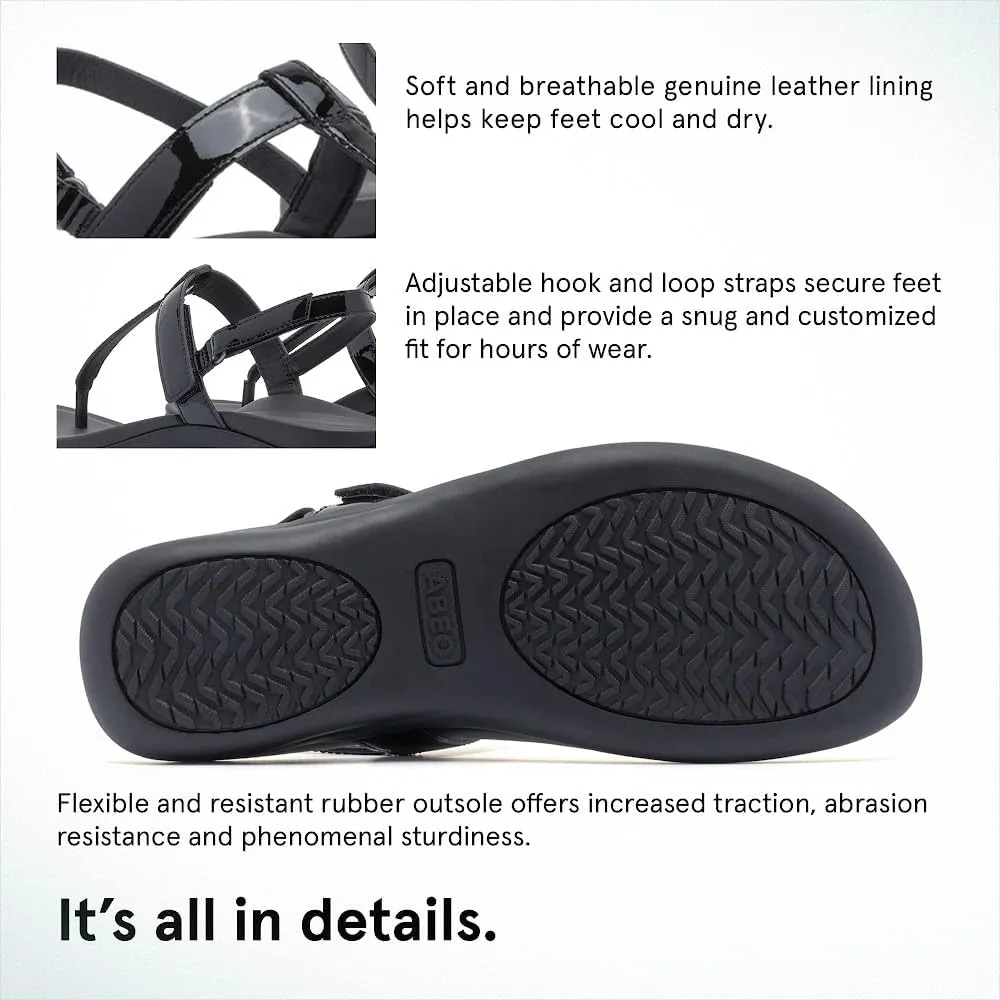 ABEO Oasis T-Strap Sandals For Women | Arch Support Sandals | Built-In Orthotic Insole | Plantar Fasciitis Pain Relief
