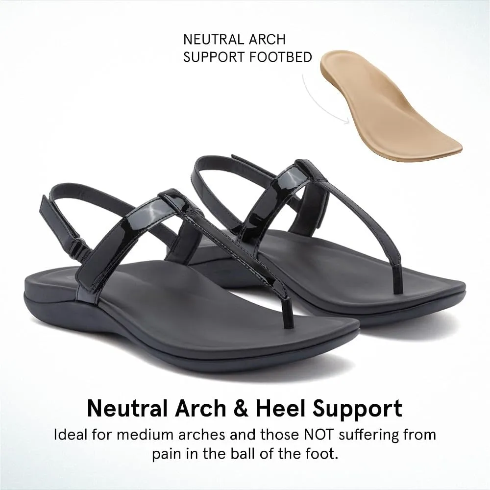 ABEO Oasis T-Strap Sandals For Women | Arch Support Sandals | Built-In Orthotic Insole | Plantar Fasciitis Pain Relief