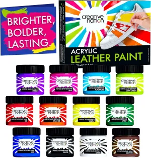 Acrylic Leather Paint for Shoes & Purses - Shoe Painting kit for Sneakers - Pintura para Zapatos Paint - Colorful Sneaker Customization Kit