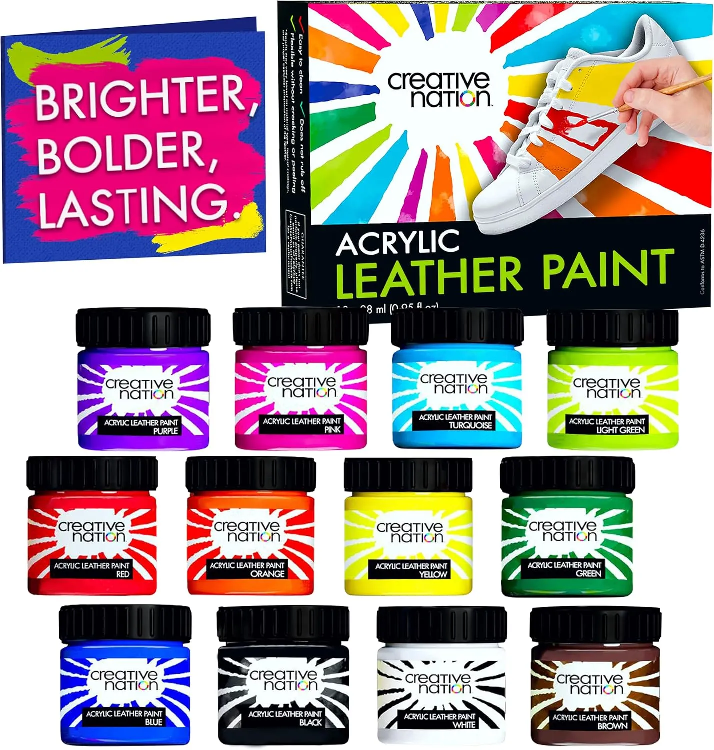 Acrylic Leather Paint for Shoes & Purses - Shoe Painting kit for Sneakers - Pintura para Zapatos Paint - Colorful Sneaker Customization Kit