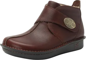 Alegria Womens Caiti Chestnut Leather Ankle Boots 9.5-10 M US