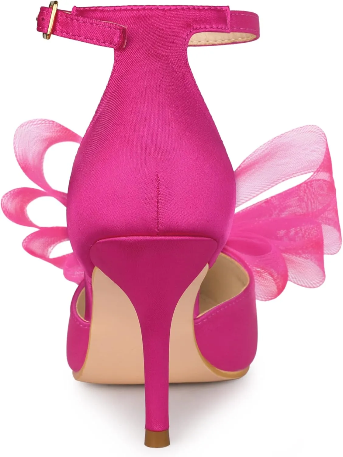 Allegra K Women's Bow Tie Ankle Strap Stiletto High Heels Pumps