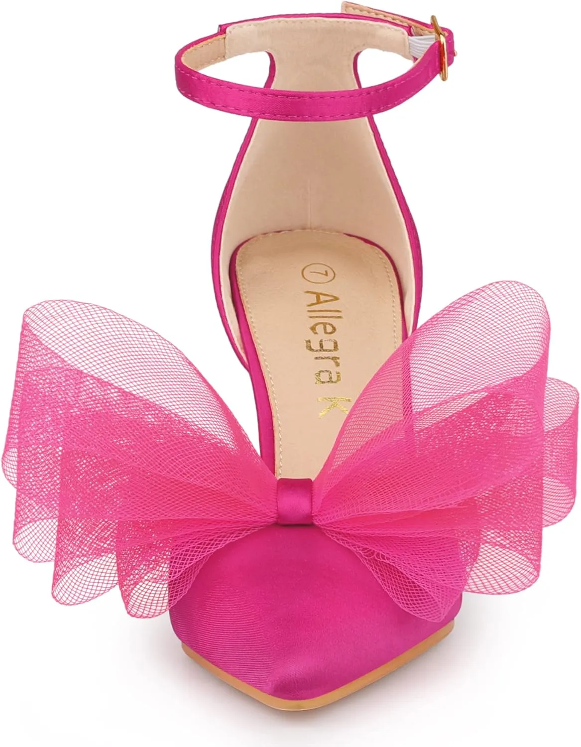 Allegra K Women's Bow Tie Ankle Strap Stiletto High Heels Pumps