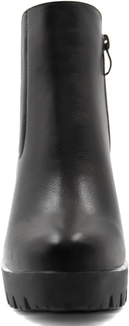 Allegra K Women's Chunky High Heel Platform Ankle Boots
