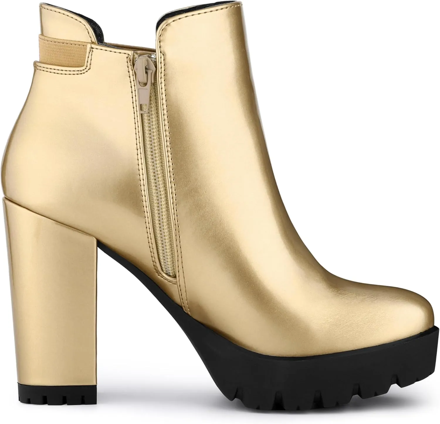 Allegra K Women's Chunky High Heel Platform Ankle Boots