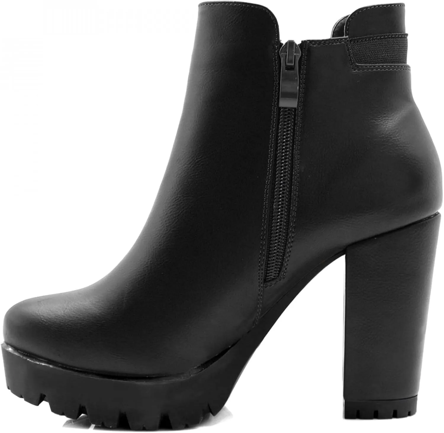 Allegra K Women's Chunky High Heel Platform Ankle Boots