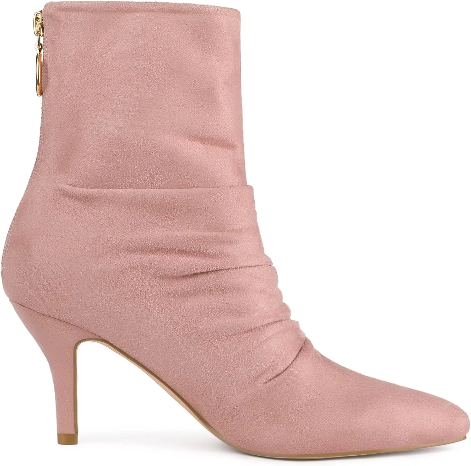 Allegra K Women's Pointy Toe Slouch Back Zipper Stiletto Heel Ankle Boots