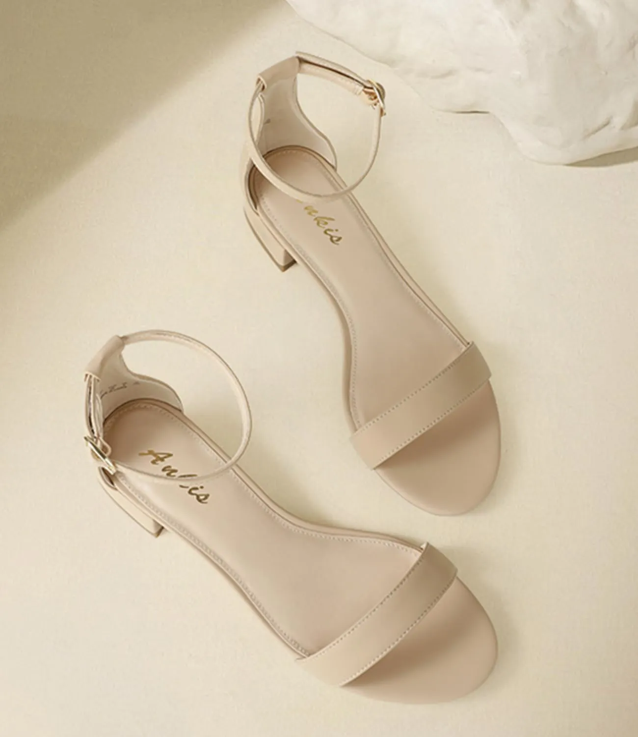 Ankis Nude Black White Women Sandals Dressy 1 Inch Low Block Heel Strappy Open Toe Flat Casual Sandals for Women Comfortable Adjustable Ankle Strap Shoes Wedding Summer 2024