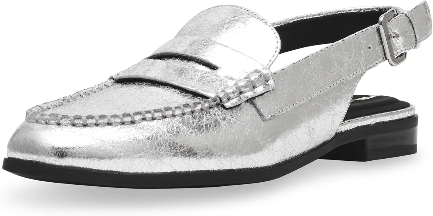 Anne Klein Womens Birdie Patent Penny Slingbacks