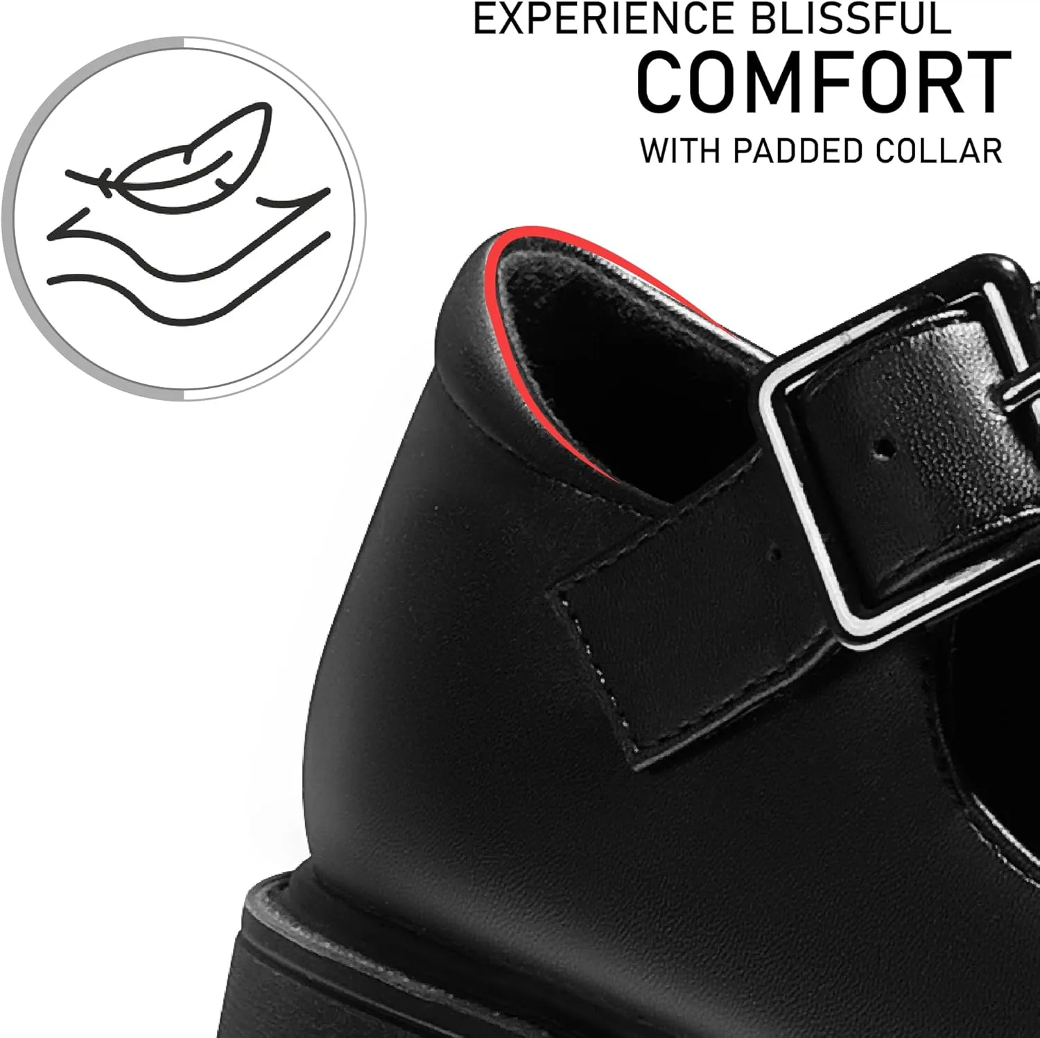 AOSPHIRAYLIAN Womens Mary Janes Shoes Round Toe Platform Ankle Strap Chunky Heel Pink Uniform Dress Shoes