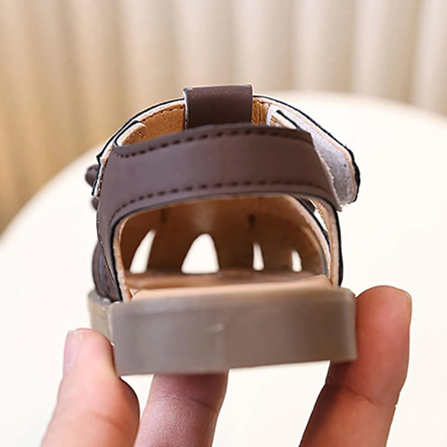 Baby Infant Girls Leather Sandals Open Toe Barefoot Sandals Newborn Girls Summer Casual Non Slip Breathable Shoes