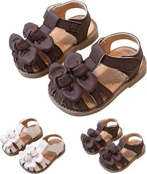 Baby Infant Girls Leather Sandals Open Toe Barefoot Sandals Newborn Girls Summer Casual Non Slip Breathable Shoes