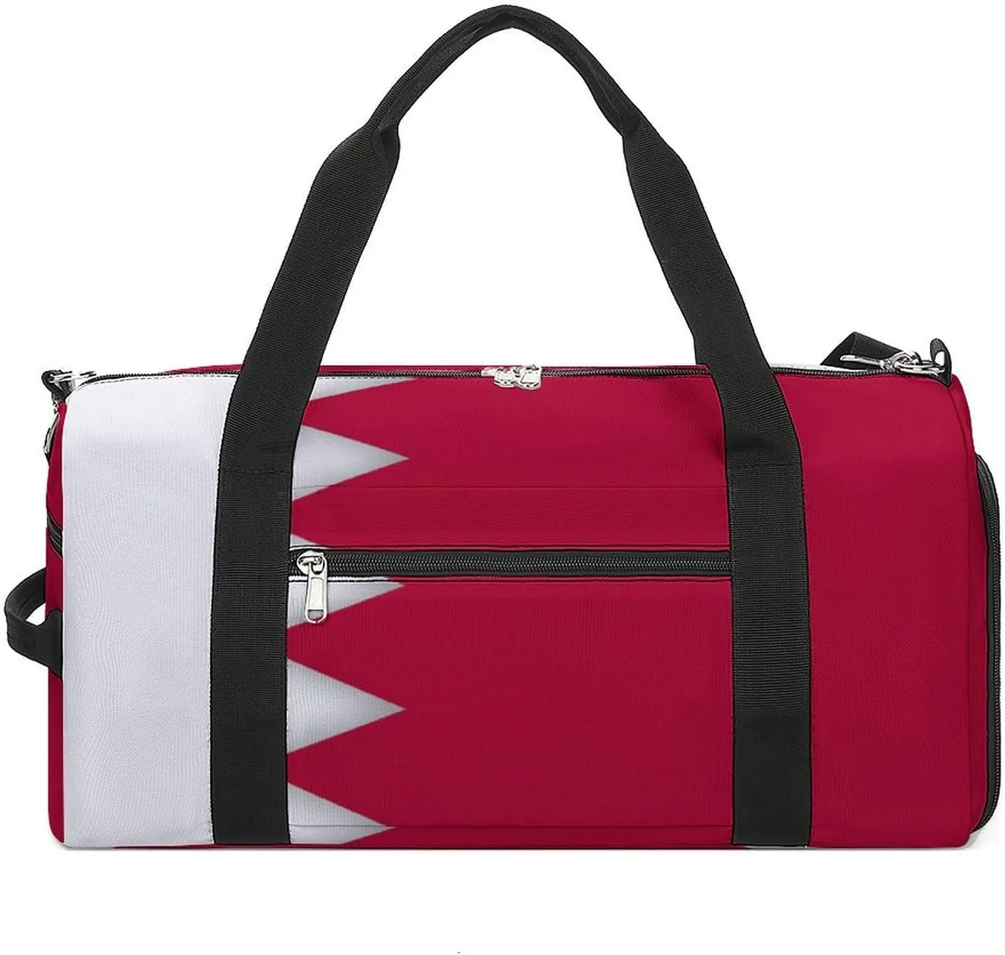 Bahrain Flag Duffel Bag for Boys Girls with Shoe Compartment for Travel Gym