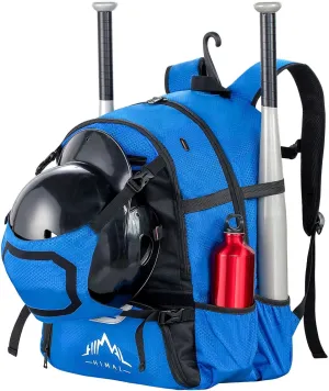 Baseball Bag Pro Bat Backpack for Baseball, TBall Softball Equipment Gear for Adults Holds 5 Bats, Helmet, Gloves, Cleats, Shoe Helmet Holder, Shoes Compartment Fence Hook