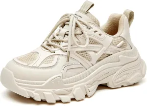 BEAU TODAY Chunky Sneakers for Women, Fashion Platform Sneakers Dad Shoes for Women, Casual Lace-up Walking Shoes