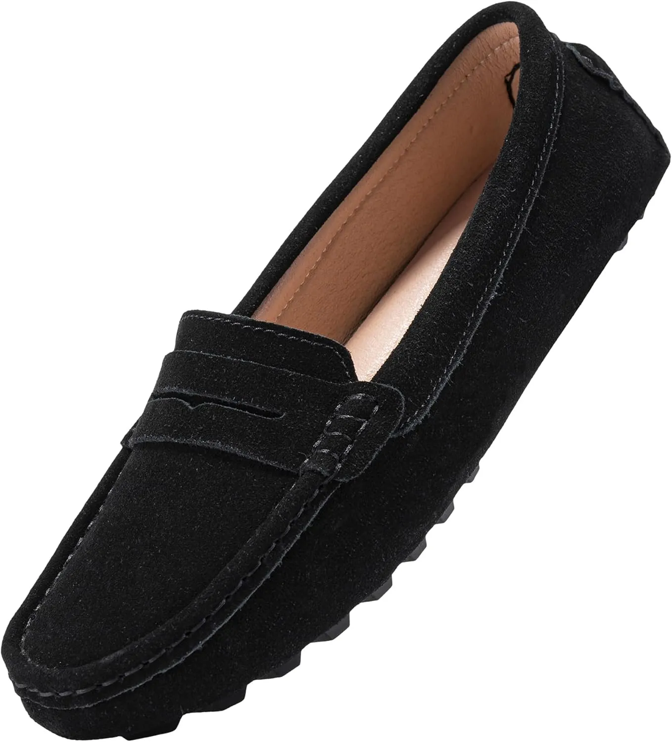 BEAUSEEN Women's Genuine Leather Penny Loafers Classic Driving Moccasins Casual Slip On Comfort Women Loafer Shoes