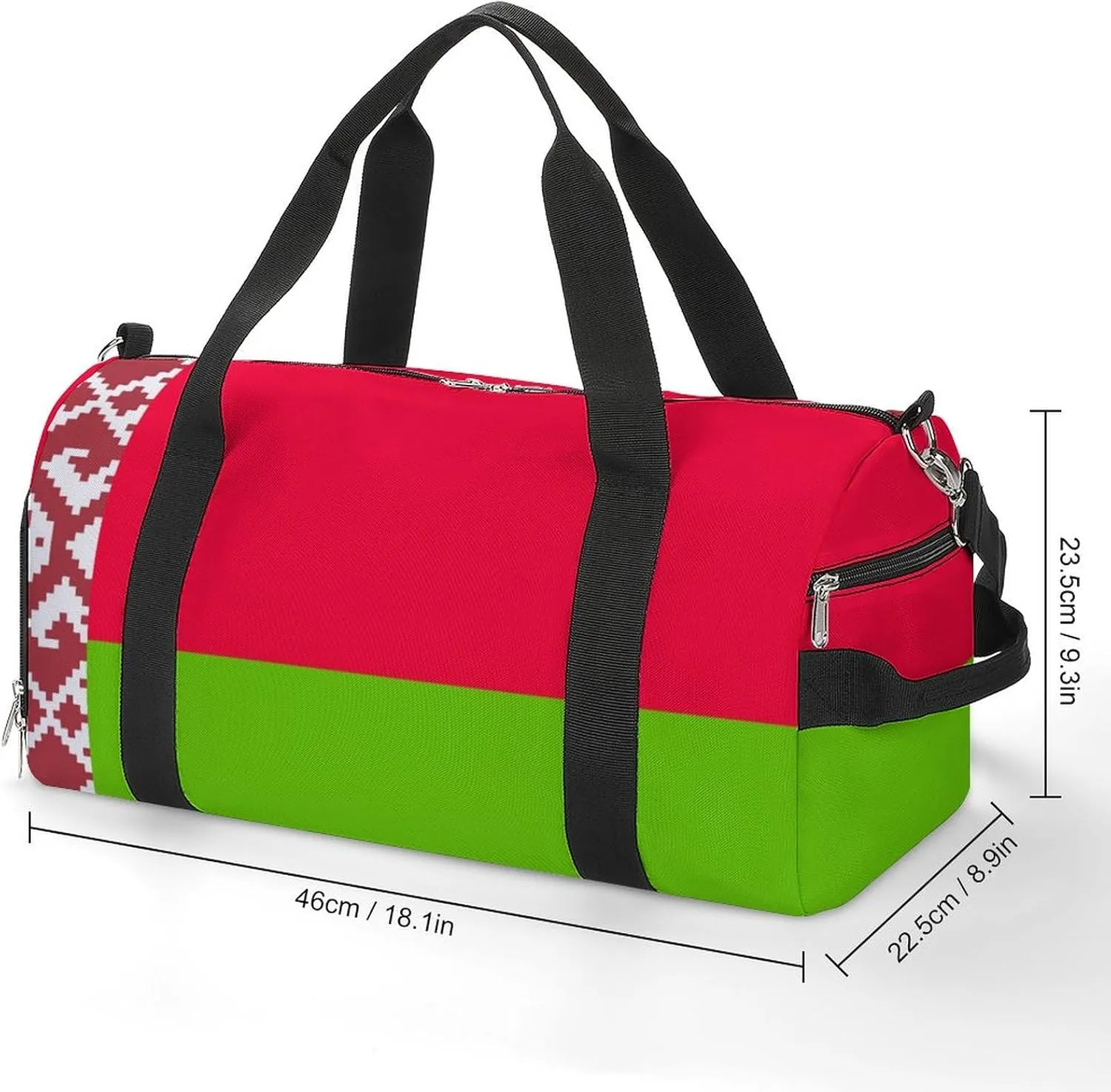 Belarus Flag Travel Duffel for Boys Girls with Shoe Compartment Overnight