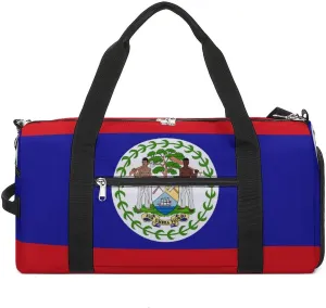 Belize Flag Duffel Bag for Boys Girls with Shoe Compartment for Travel Gym