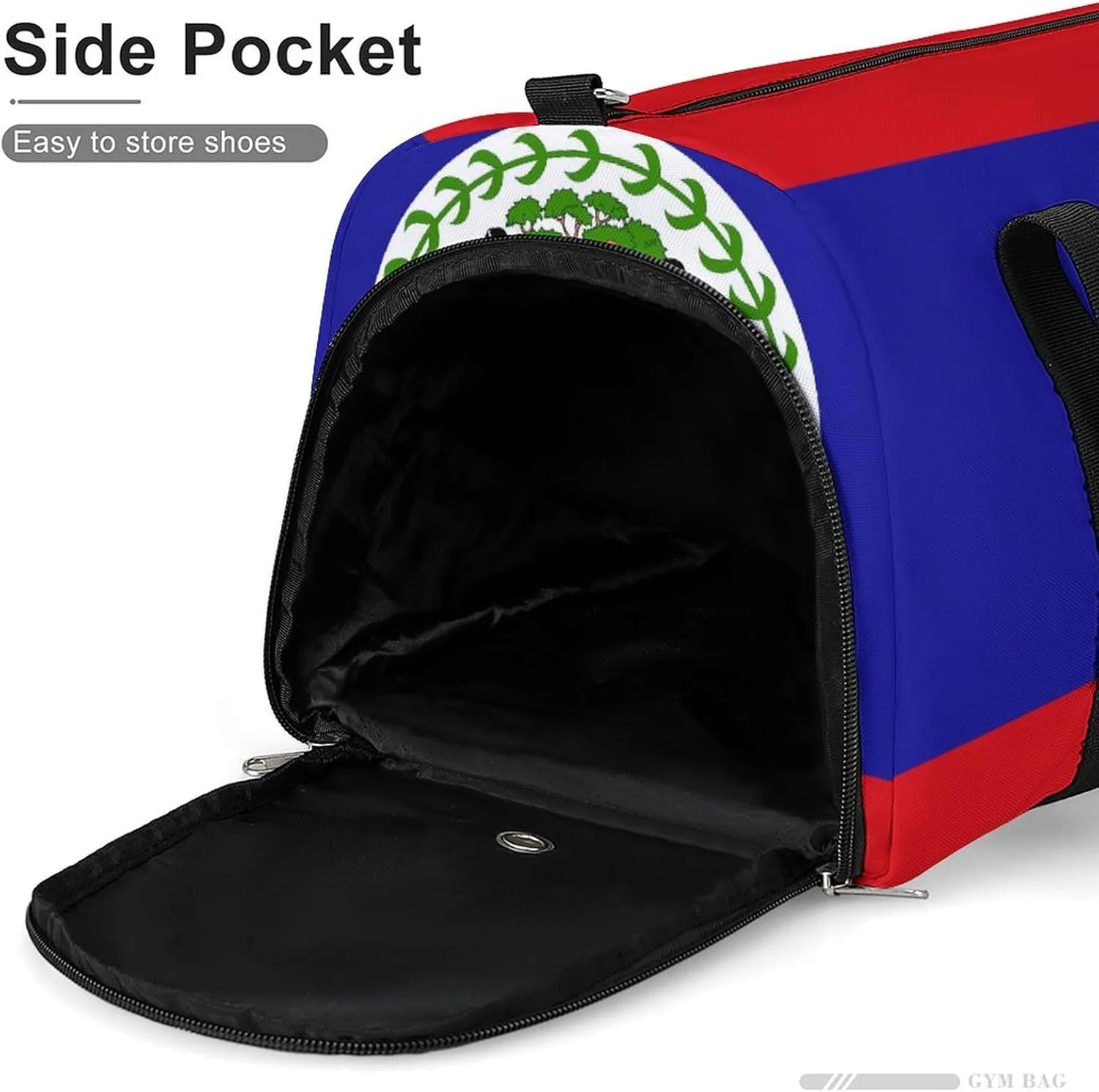 Belize Flag Duffel Bag for Boys Girls with Shoe Compartment for Travel Gym