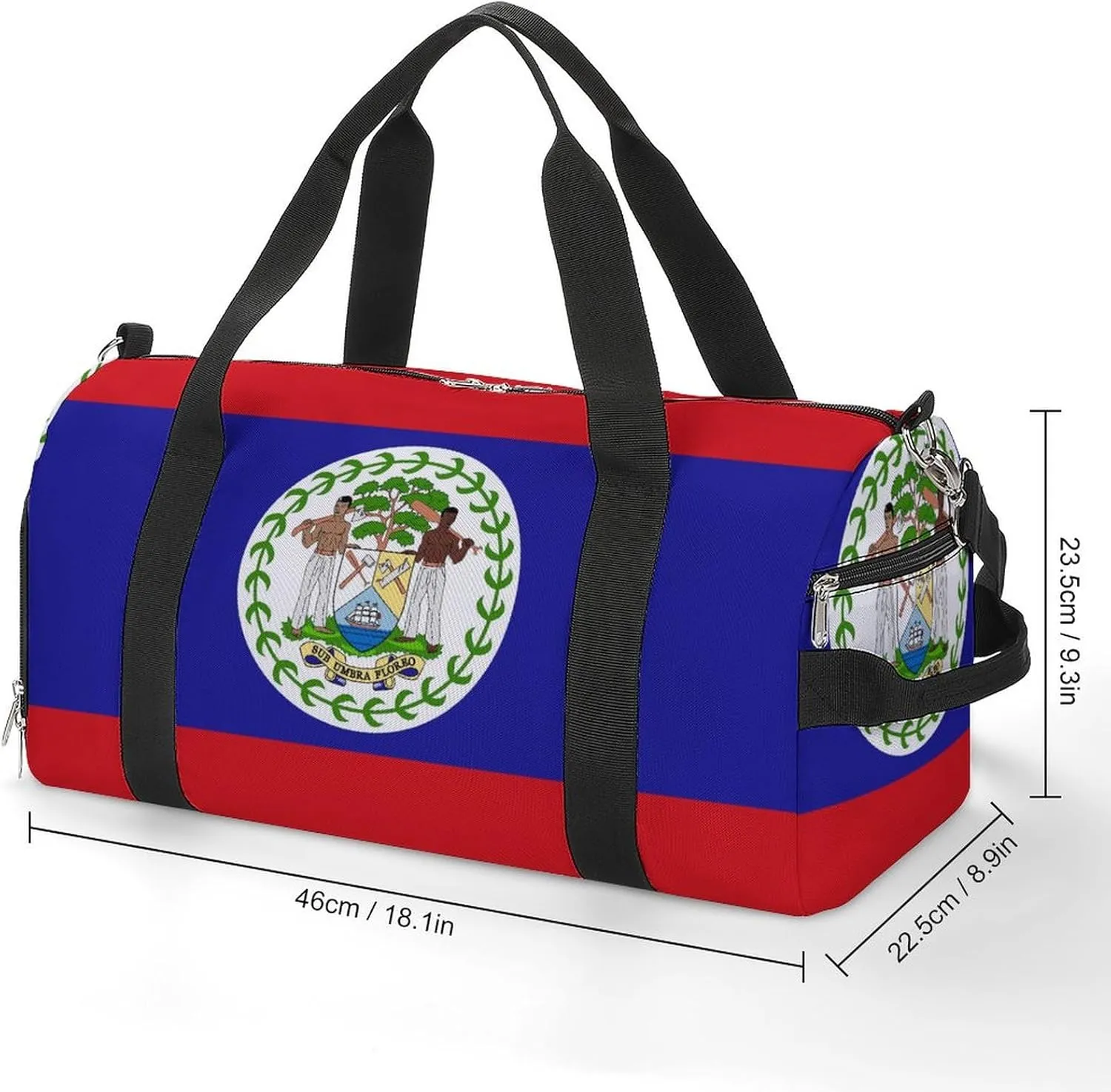 Belize Flag Duffel Bag for Boys Girls with Shoe Compartment for Travel Gym