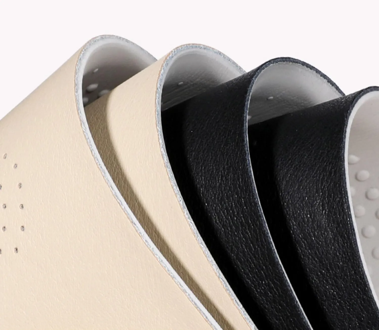 Black Real Leather Shoe Insoles for Men Working Boots and Sneakers Thick Latex Leather Inserts for Men Running Shoes Shock Absorbing Shoe Soles Pads for Flat Feet Pains Relief