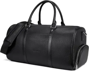 BOSTANTEN Genuine Leather Travel Weekender Overnight Duffel Bag Gym Sports Luggage Tote Duffle Bags for Men Medium: 18.5"X9.25"X10.50"