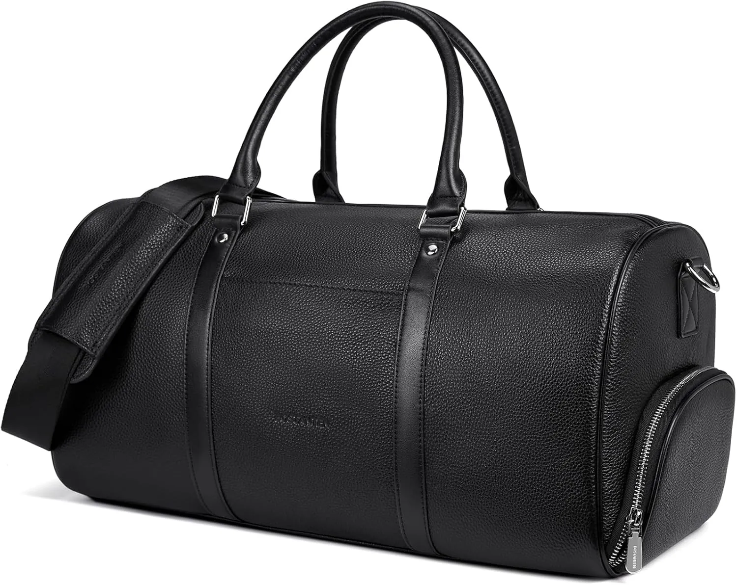 BOSTANTEN Genuine Leather Travel Weekender Overnight Duffel Bag Gym Sports Luggage Tote Duffle Bags for Men Medium: 18.5"X9.25"X10.50"