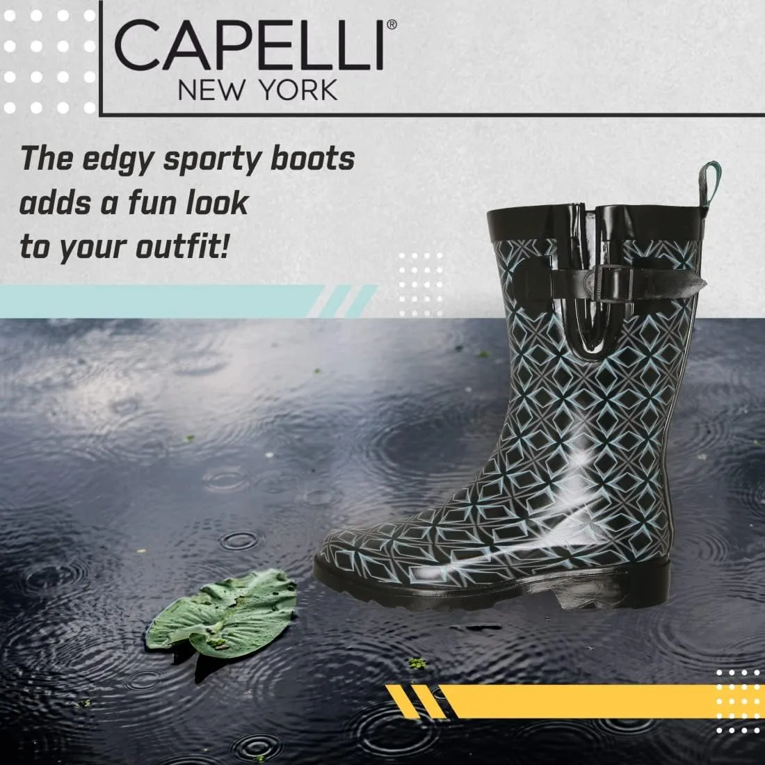 Capelli New York Ladies Mid-Calf Rubber Rain Boots