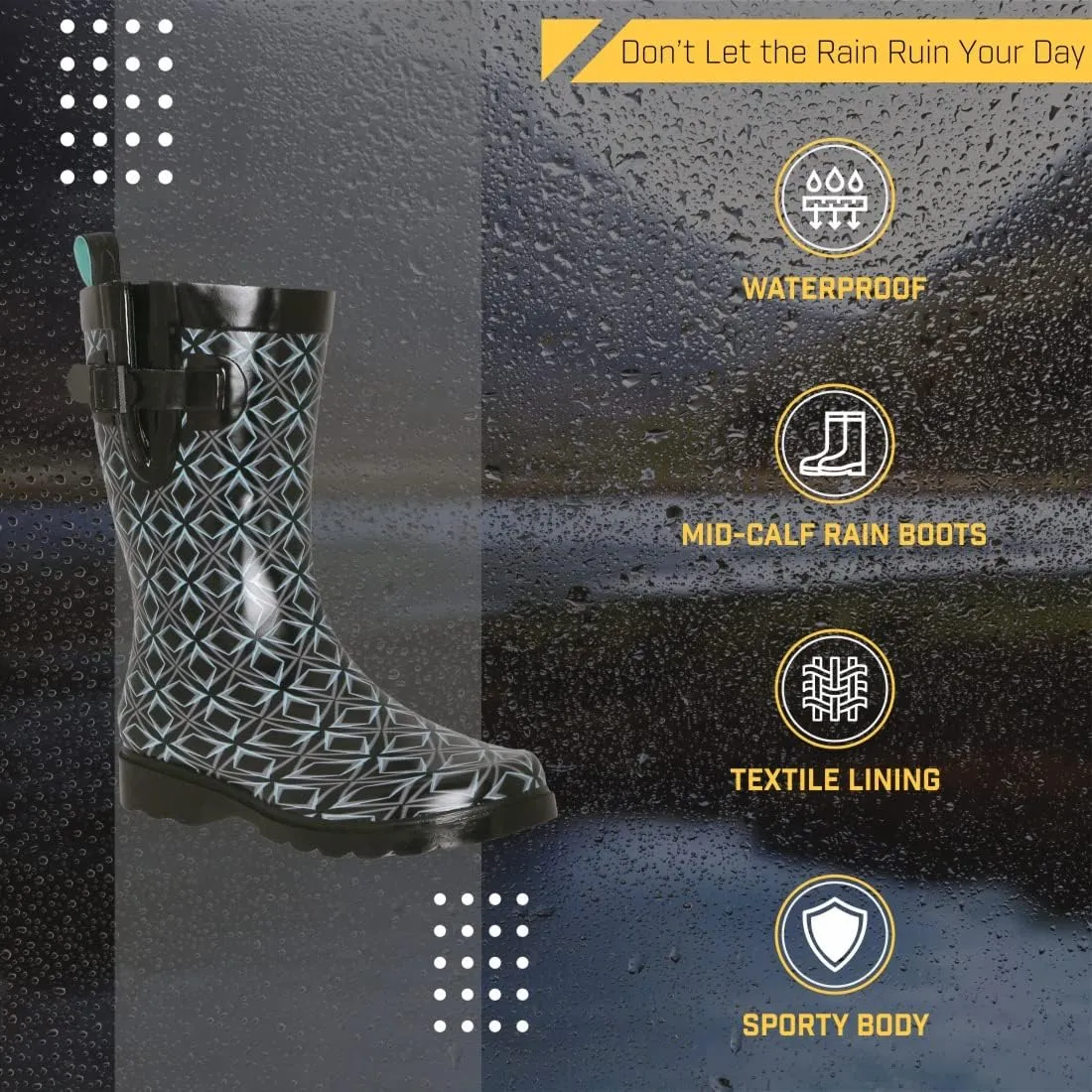 Capelli New York Ladies Mid-Calf Rubber Rain Boots