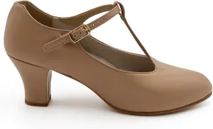 Capezio Women's Jr. Footlight T-Strap Character Shoe Oxford, 5.5 Wide Black