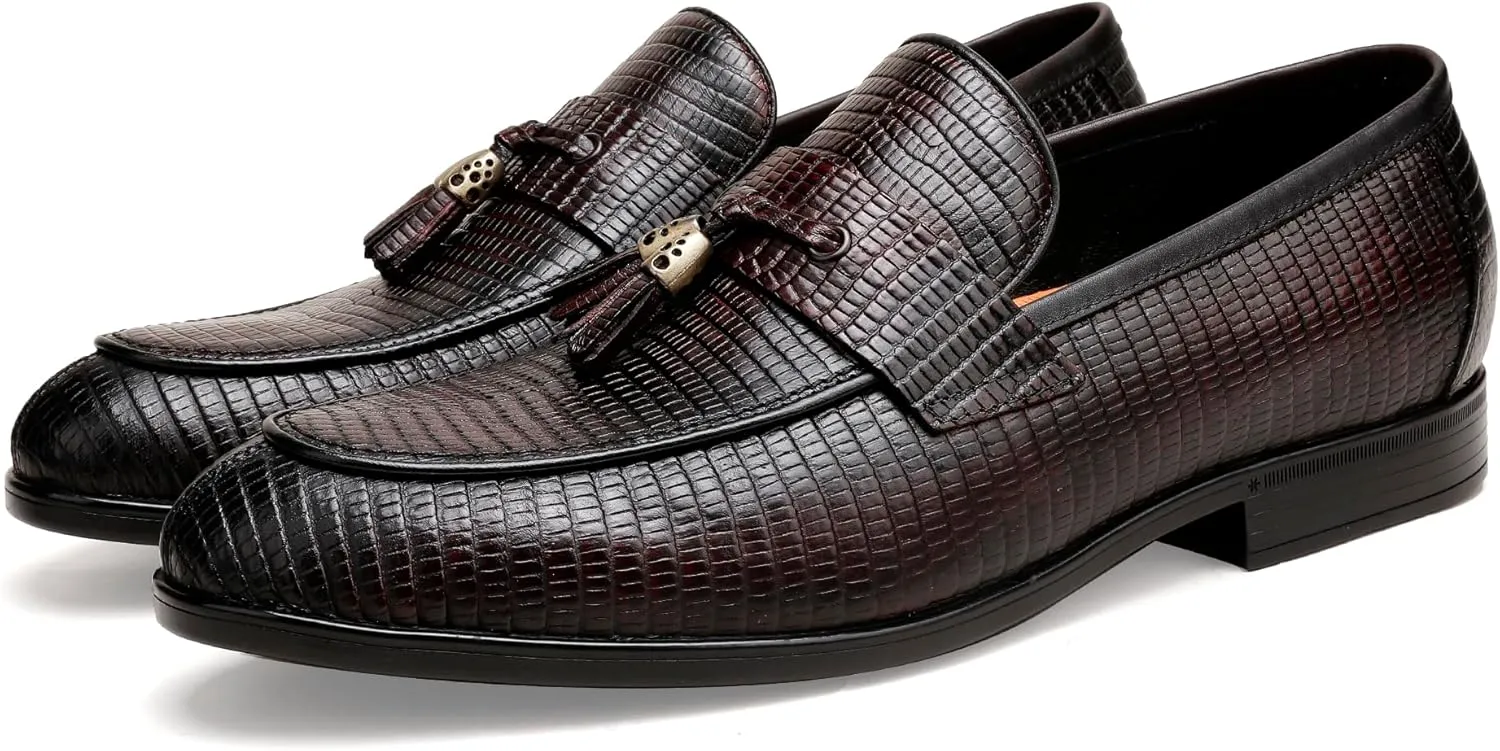 Casual Dress Shoes for Men, Premium Formal Buckle Dress Loafers Business Slip-on Penny Loafer for Mens
