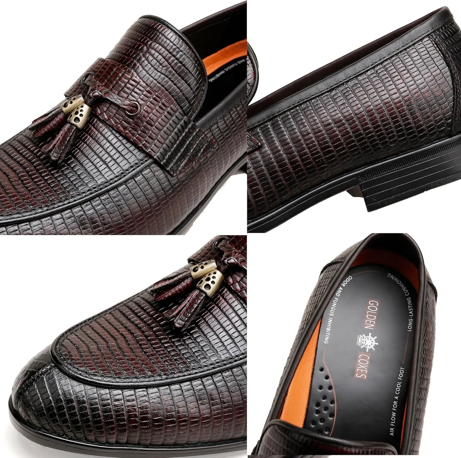 Casual Dress Shoes for Men, Premium Formal Buckle Dress Loafers Business Slip-on Penny Loafer for Mens
