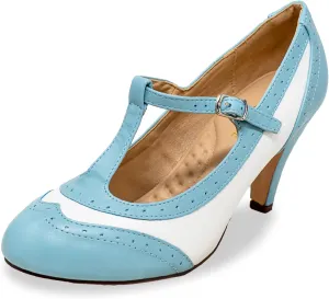 Chase & Chloe Lace-Up Vintage Cut-Out Women's Heeled Oxford