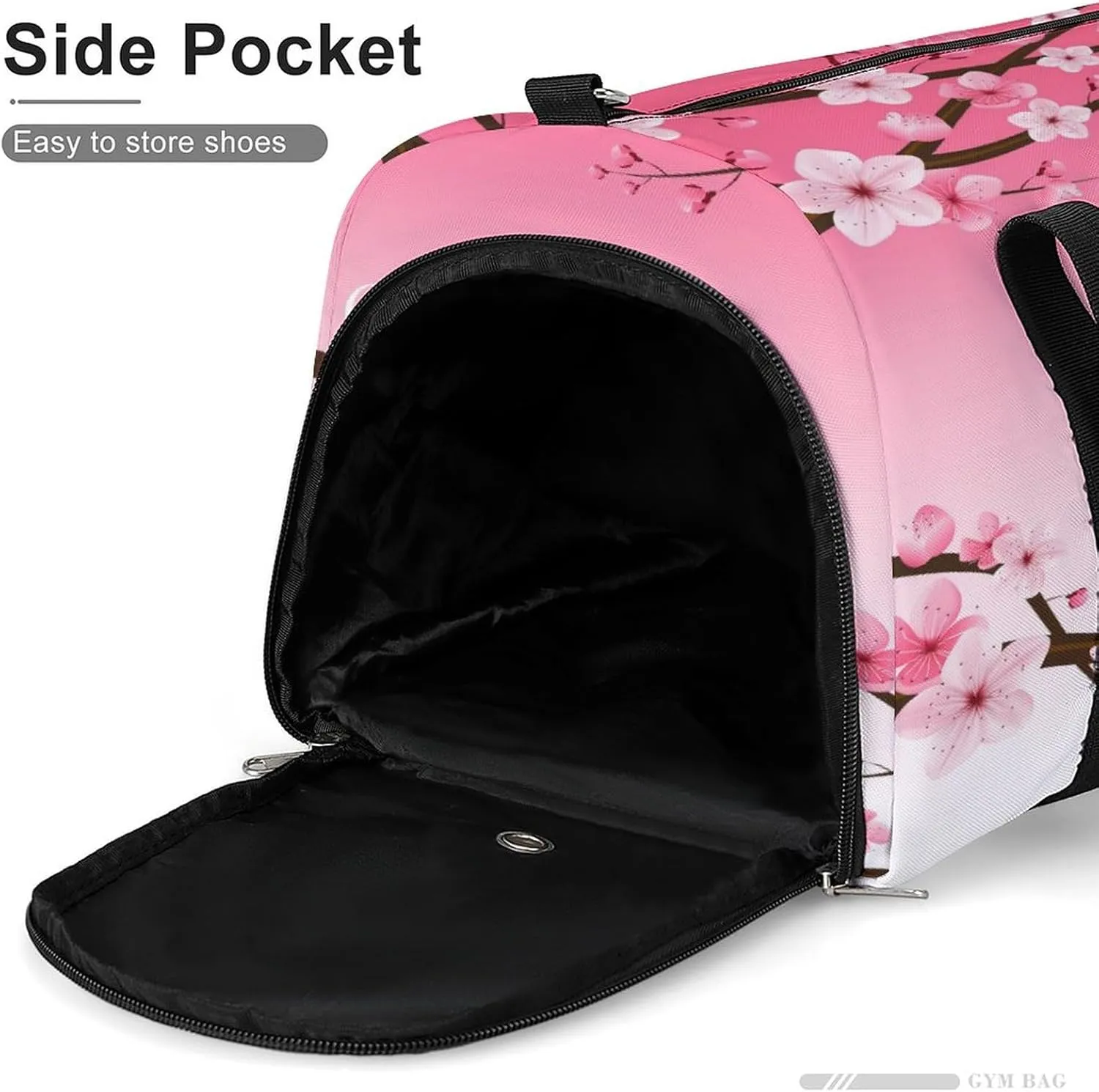 Cherry Blossom Duffel Bag for Men Women with Shoe Compartment Waterproof Gym Travel