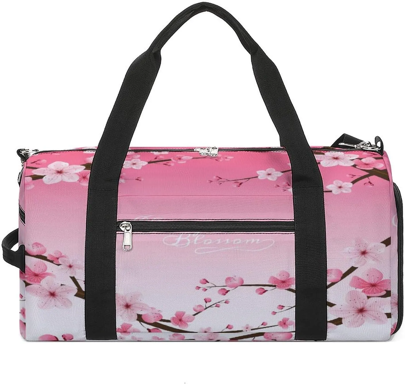Cherry Blossom Duffel Bag for Men Women with Shoe Compartment Waterproof Gym Travel