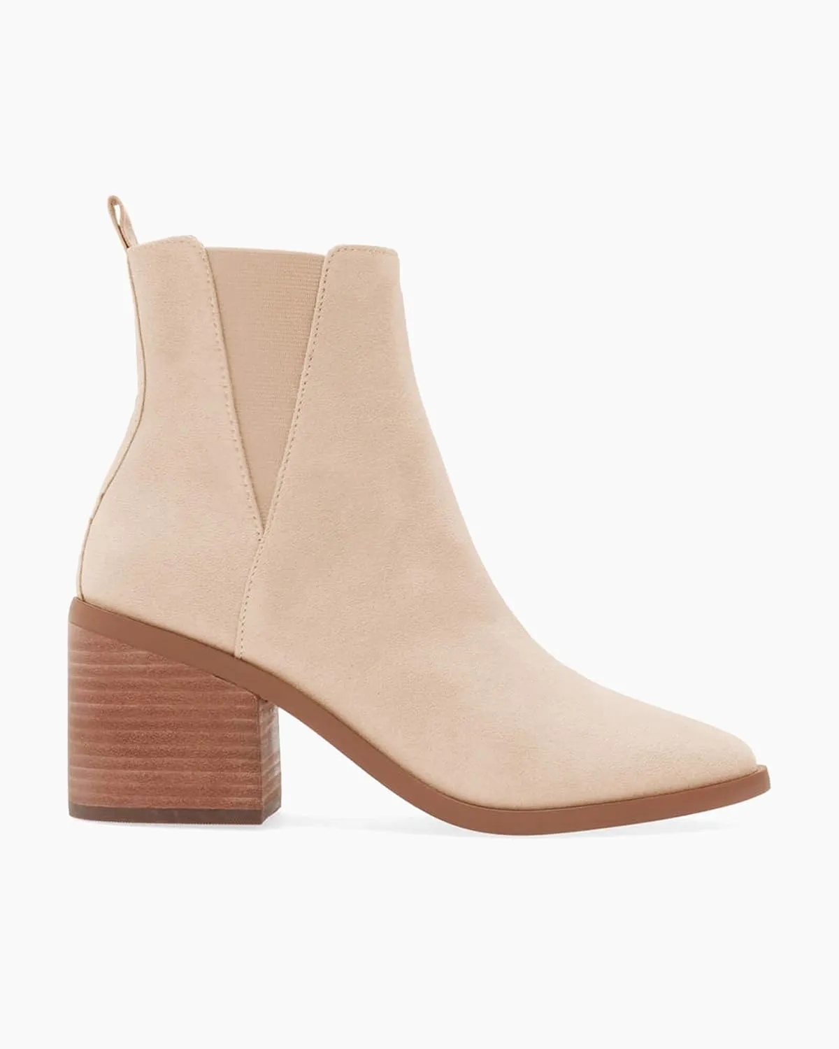 Coutgo Womens Pointed Toe Ankle Boots Chunky Block Stacked Heel Side Zipper Chelsea Fall Booties