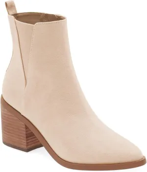 Coutgo Womens Pointed Toe Ankle Boots Chunky Block Stacked Heel Side Zipper Chelsea Fall Booties