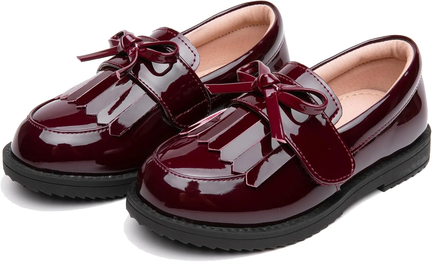 DADAWEN Girl's Loafers Slip On Tassel Oxford Shoes Flats Round Toe School Uniform Dress Shoes (Toddler/Little Kid/Big Kid)