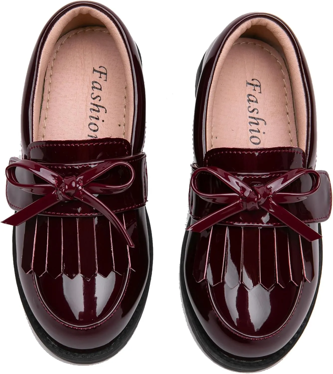 DADAWEN Girl's Loafers Slip On Tassel Oxford Shoes Flats Round Toe School Uniform Dress Shoes (Toddler/Little Kid/Big Kid)