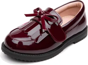 DADAWEN Girl's Loafers Slip On Tassel Oxford Shoes Flats Round Toe School Uniform Dress Shoes (Toddler/Little Kid/Big Kid)