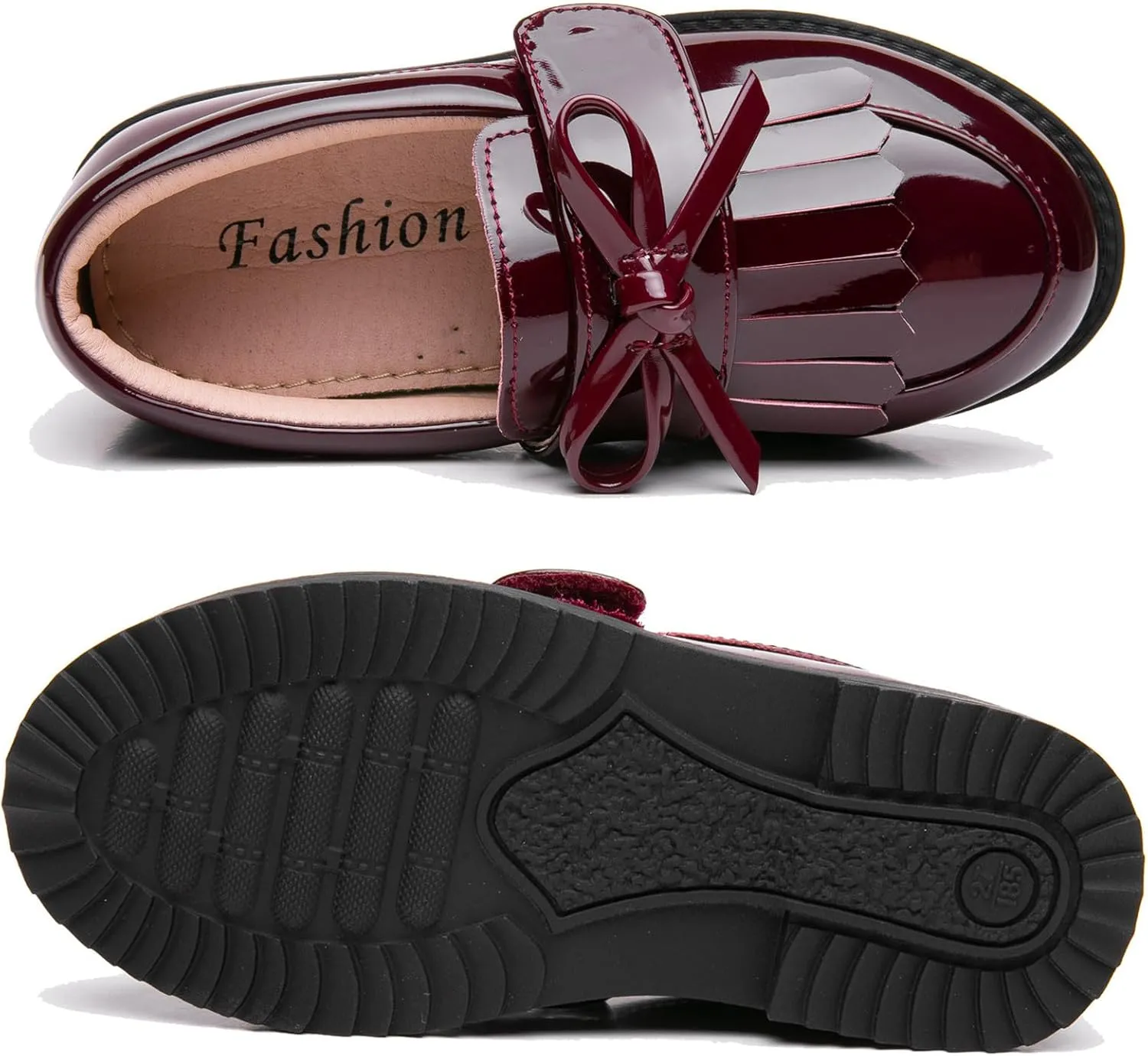 DADAWEN Girl's Loafers Slip On Tassel Oxford Shoes Flats Round Toe School Uniform Dress Shoes (Toddler/Little Kid/Big Kid)