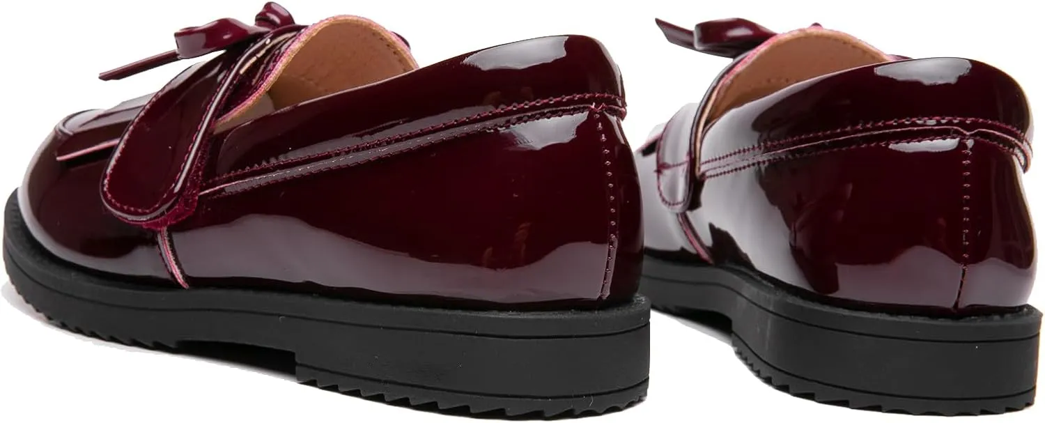 DADAWEN Girl's Loafers Slip On Tassel Oxford Shoes Flats Round Toe School Uniform Dress Shoes (Toddler/Little Kid/Big Kid)