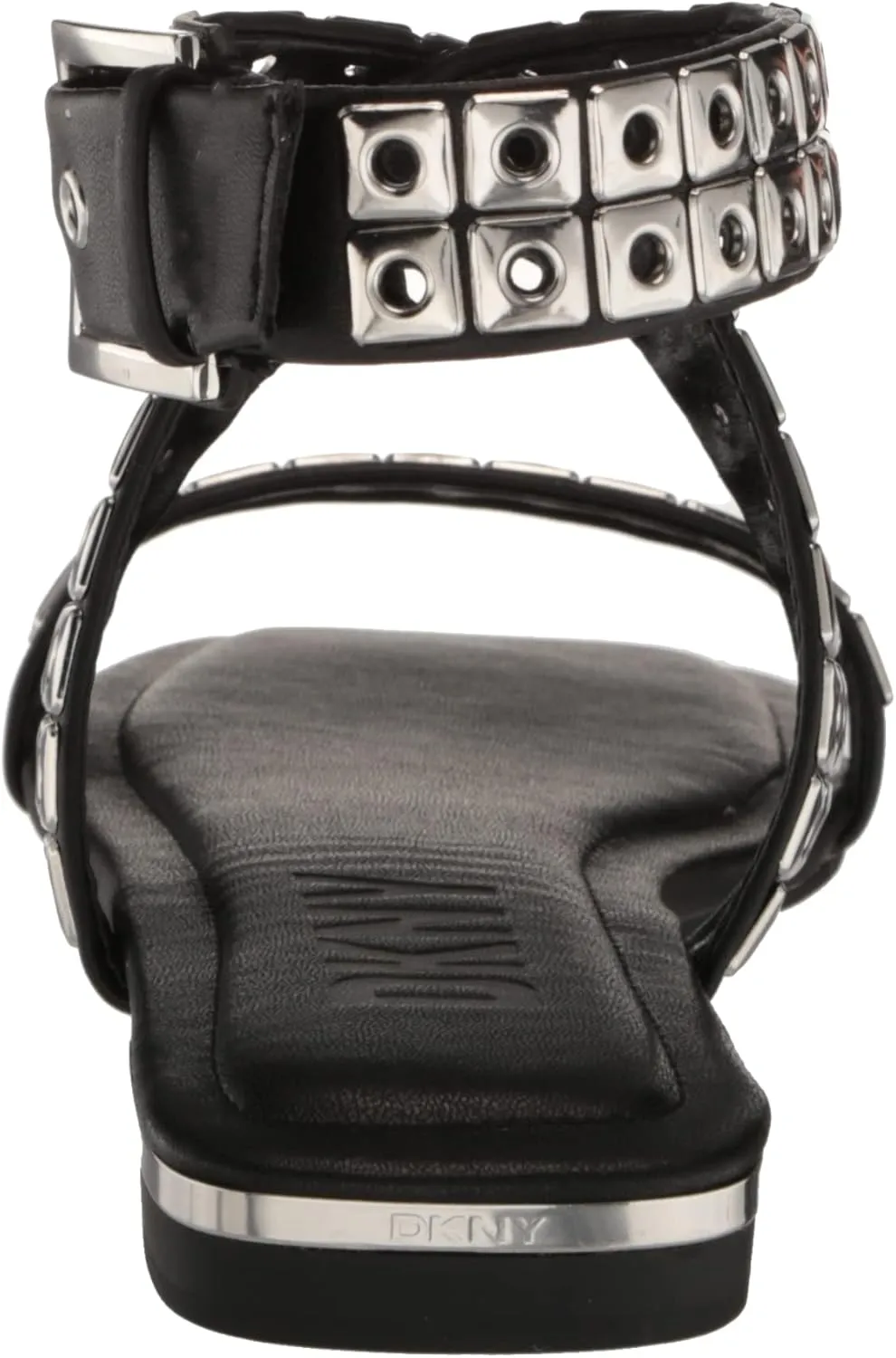 DKNY Women's Studded Buckle Flat Sandal Heeled